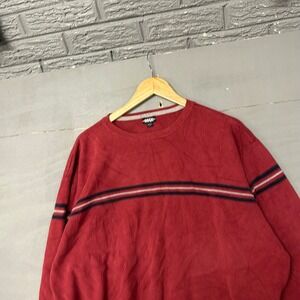 BKE Mens Red Striped Crewneck Sweater‎ Made in Australia XL Long Sleeve Knit